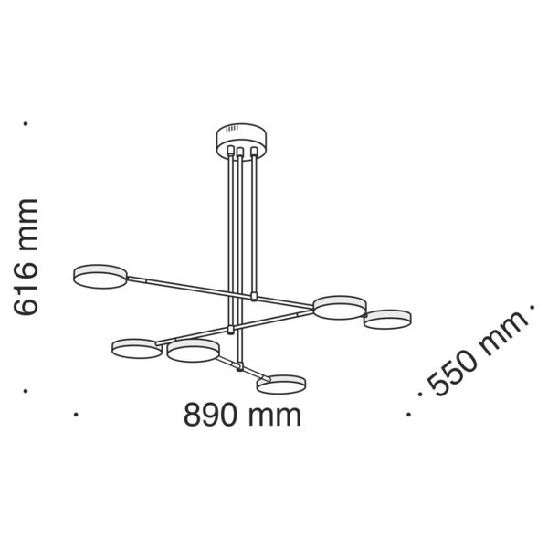 Zwisowa lampa Fad MOD070PL-L48B3K LED 48W obrotowe klosze czarne