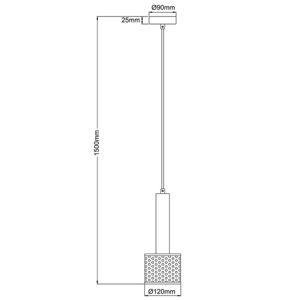 Zwisowa lampa do jadalni Amo LP-0702/1P GD tuba złota czarna