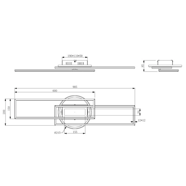 Geometryczna lampa sufitowa Twister R67183108 LED 30W 2700-6000K mosiądz