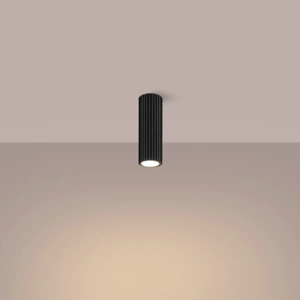 Lampa podłużna sufitowa KARBON SL.1569 ryflowana tuba czarna
