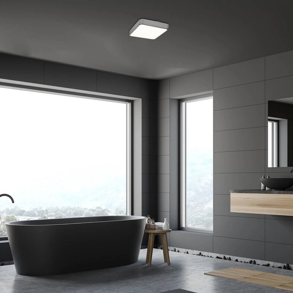 Sufitowa LAMPA plafoniera WOLIMIR 2982 Rabalux metalowa OPRAWA plafon LED RGB 22W 3000K - 6000K kwadratowy IP44 chrom