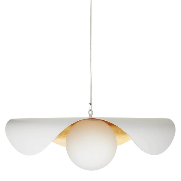 Jadalniana lampa wisząca ENZO ST-F22020601-D80 white kula biały złoty