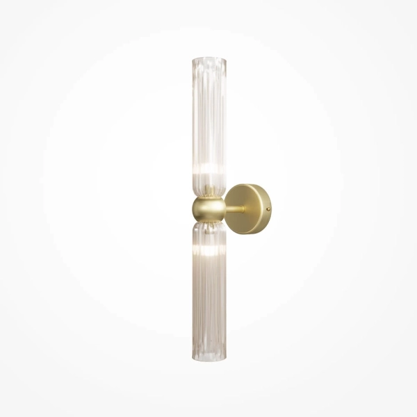 Ścienna lampa góra-dół Antic MOD302WL-02CG1 szklana tuby złote bursztynowe