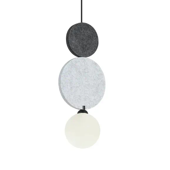 Wisząca lampa Andrea PND-59779B-1M-MLTI filcowa do sypialni szara czarna
