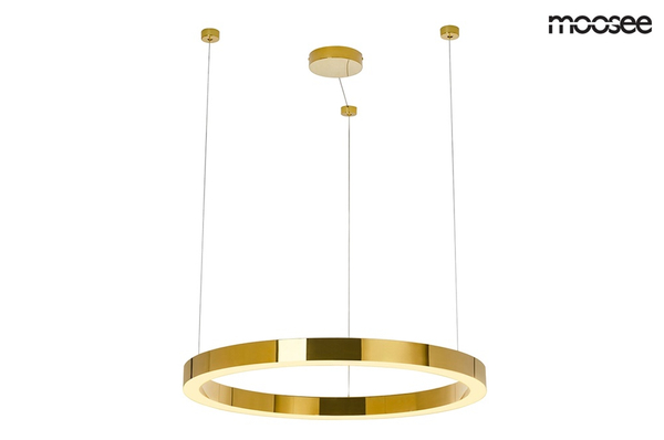 Złoty pierścień wiszący Ring Luxury LED 45W 3000K do salonu