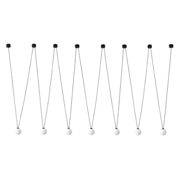 Loftowa LAMPA wisząca Movo VII Orlicki Design loftowa OPRAWA kule ZWIS szklany czarny biały