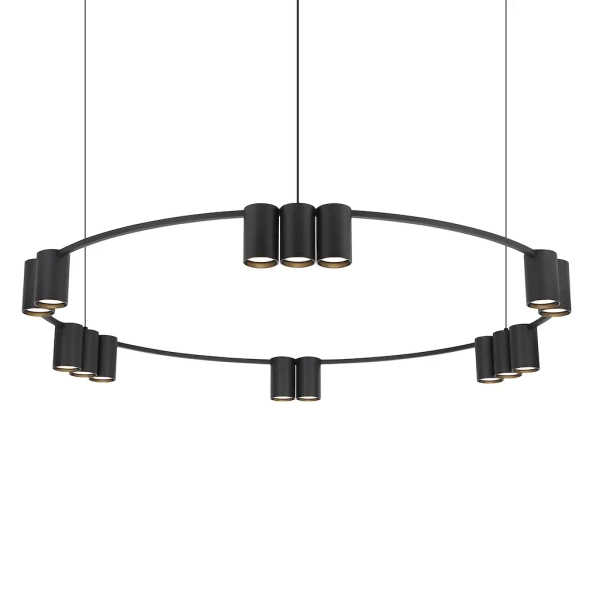 Lampa wisząca nad wyspę GENESIS ML0376 tubki metalowe czarne