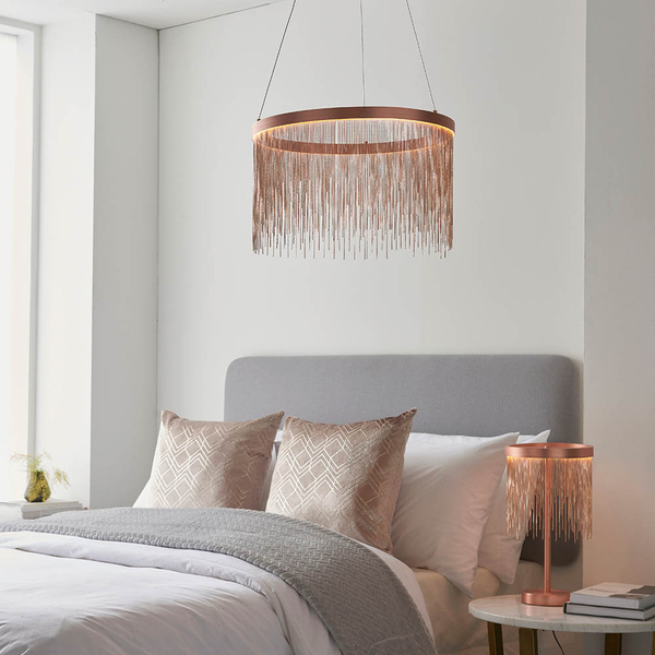 Wisząca lampa nad stół Zelma 92178 outlet LED 20W 2800K do salonu miedziana