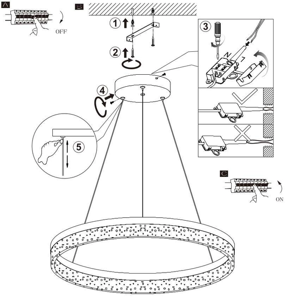 LAMPA wisząca SMITTY 68225-36 Globo okrągła OPRAWA metalowa LED 36W 4000K ring pierścień biały