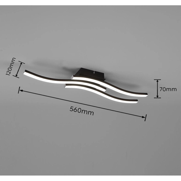 Ledowa lampa sufitowa NORVE DL432-62473 5W 4000K fale czarny