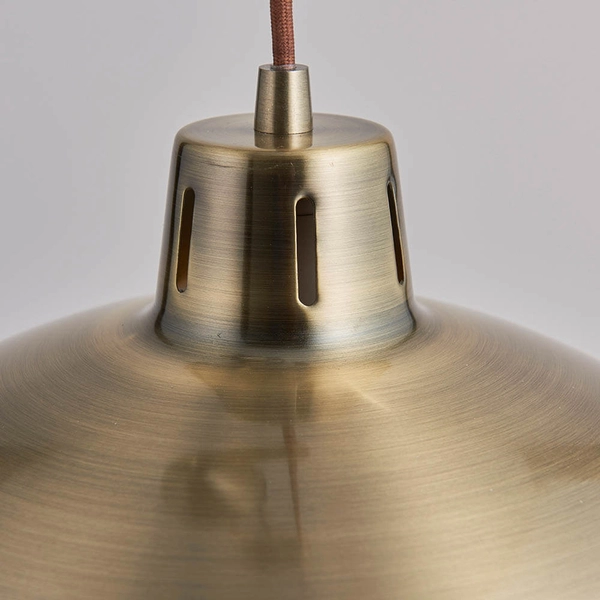 Metalowa wisząca lampa POLKA-AB kopuła metalowa antyczny mosiądz