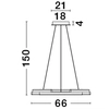 Designerska lampa zwieszana Balta LE43529 LED 38W 3000K złota czarna