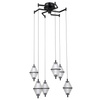 Wisząca lampa Fuente PND-34395-6-BK LED 180W 3000K czarny przezroczysty