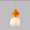 Szklana lampa wisząca VILROSA LE44556 do pokoju dziecięcego biała pomarańczowa