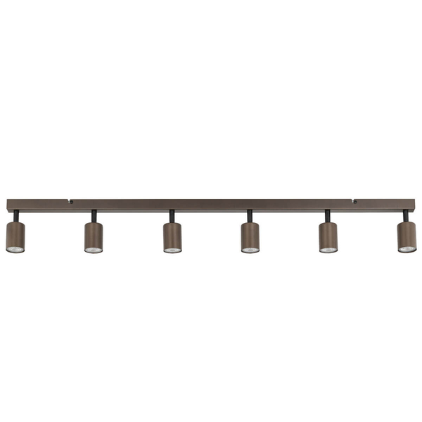 Podłużna lampa sufitowa Top 6183 z regulacją tubka belka brązowa