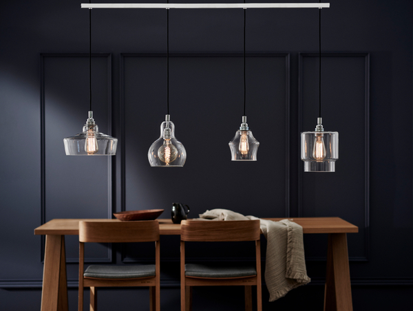 LAMPA wisząca LONGIS 10523409 Kaspa metalowa OPRAWA listwa ZWIS szklany przezroczysty