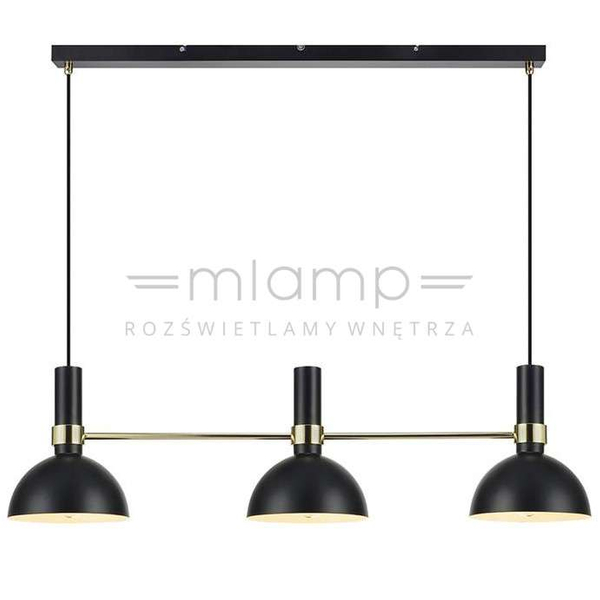 LAMPA wisząca LARRY 106971 Markslojd metalowa OPRAWA zwis kopuły belka mosiądz czarna