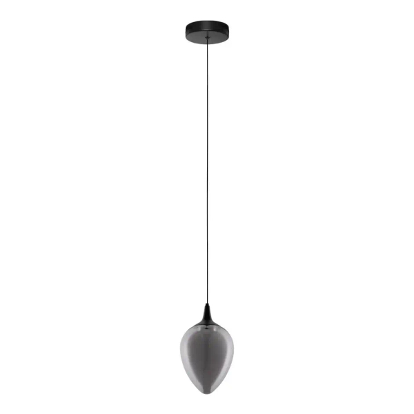 Szklana wisząca lampa VAZENDO LE45115 LED 6W 3000K czarny szary