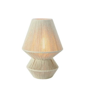 Nocna lampa do sypialni Razzo 108821 metalowa bawełniana nitkowa beżowa