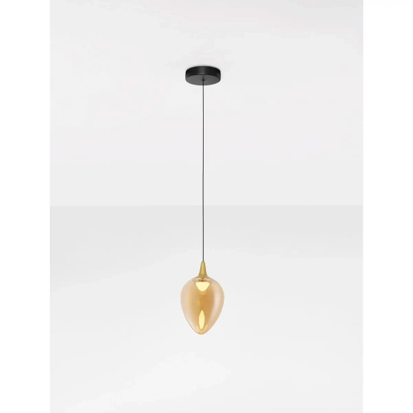 Szklana lampa sufitowa VAZENDO LE45118 LED 6W 3000K złota czarna