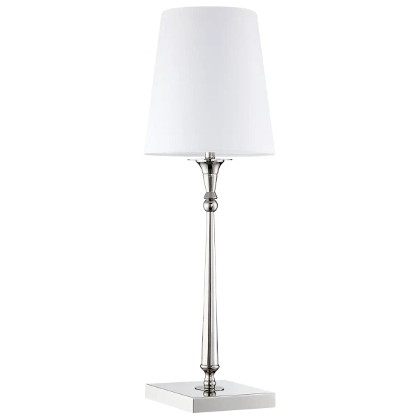 Stołowa lampa Austin T01210NI-WH Cosmolight tkanina abażur nikiel biały