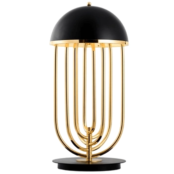 Lampa kopuła na stół Dolce vita ST-1602 black Step art deco czarna złota