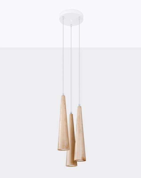 Ekologiczna lampa wisząca Sula SL.1101 Sollux kaskada nad stół drewniana