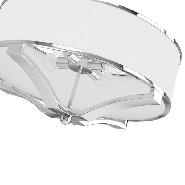 Klasyczna lampa wisząca Gerdo zwis abażurowy biały chrom