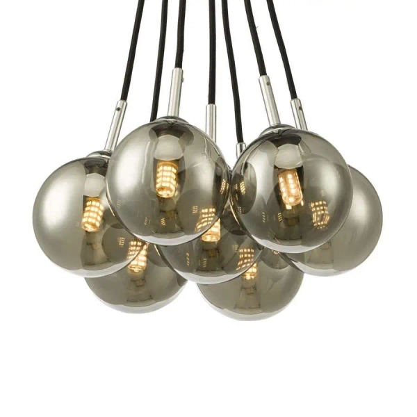 Zwisająca lampa kulista Elpis ELP342-01 bubble przydymione chrom