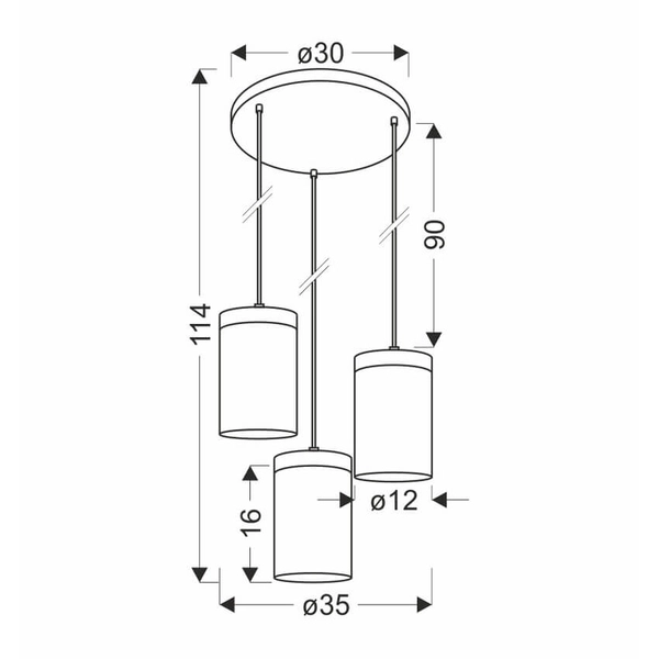 Szklana lampa zwieszana Wels 33-22011 przydymiony drewniany czarny