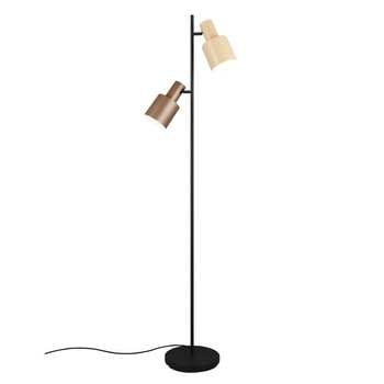 Lampa podłogowa Agudo 419400217 Trio z przełącznikiem nożnym beżowa brązowa