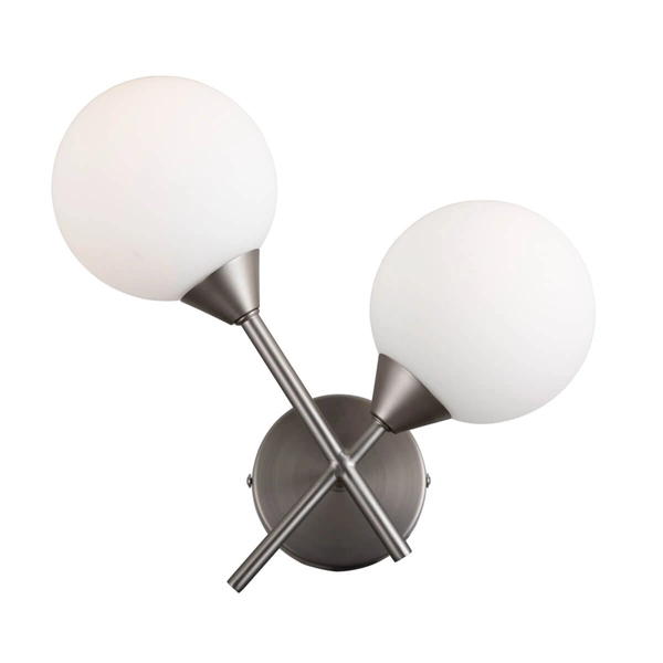 Kinkiet ścienny kulisty Evora WL-55342-2-SN Italux biały srebrny