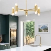 Lampa wisząca glamour Marvele MARVELE10-AB-OPAL tubki mosiądz