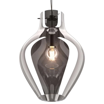Szklana lampa wisząca BRESSO P19066A-D38 łezka nad stół chrom lustrzana