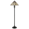 Podłogowa lampa do salonu Victory QZ-VICTORY-FL witrażowa brązowa kolorowa