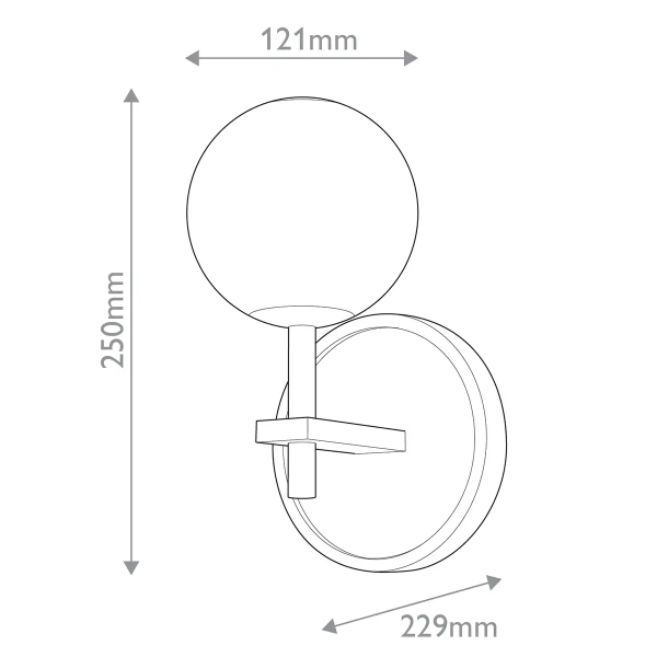 Ścienna lampa glamour Marni QN-MARNI-1WB-NBR LED 5W 3000K mosiądz