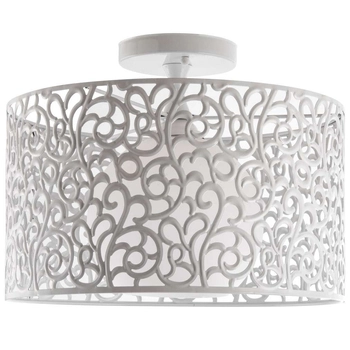 Sufitowa LAMPA okrągła VEN N1694/1 ażurowy plafon metalowy biały