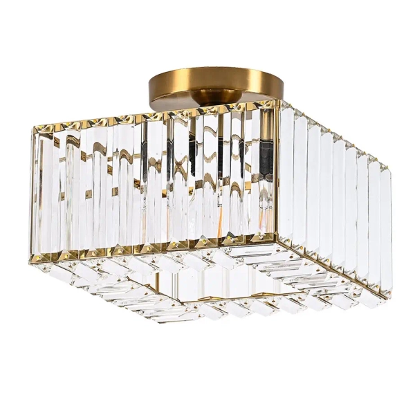 Kryształowy plafon natynkowy Vetro LP-2910/1C GD square kwadrat złoty