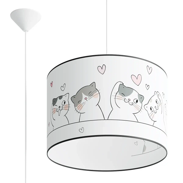 Lampa wisząca do pokoju dziecięcego CAT SL.1419 z abażurem kolorowa