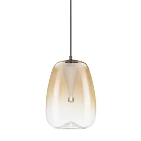 Owalna lampa wisząca JAREVIA LE45125 LED 3W 3000K szklana złota