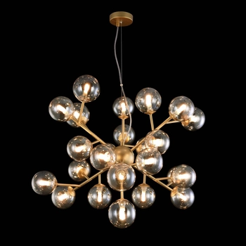 LAMPA wisząca DALLAS MOD545PL-24G Maytoni modernistyczna LAMPA szklany ZWIS molekuły kule balls złote bursztynowe