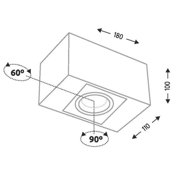 Natynkowa LAMPA sufitowa SETO H 1214 Shilo metalowa OPRAWA regulowana kostka cube spot czarna