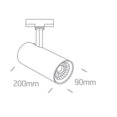 Lampa sufitowa do systemu 3-fazowego REO MYL.00093 LED 30W 3000K czarna
