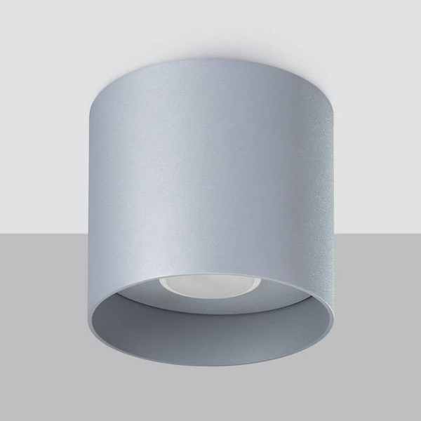 Lampa spot sufitowa do jadalni Mika SL.1282 tuba krążek szara