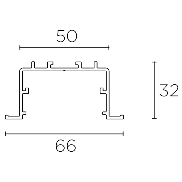 Lampa wpustowa liniowa Lupinus 2120014202-1 Elkim LED 40W 4000K biała
