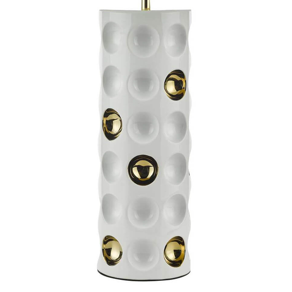 Ceramiczna lampa stołowa Dimple DIM422 Dar Lighting biała złota