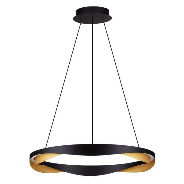 Wisząca lampa do jadalni PATAPO LE44460 LED 53W 3000K ring czarna złota