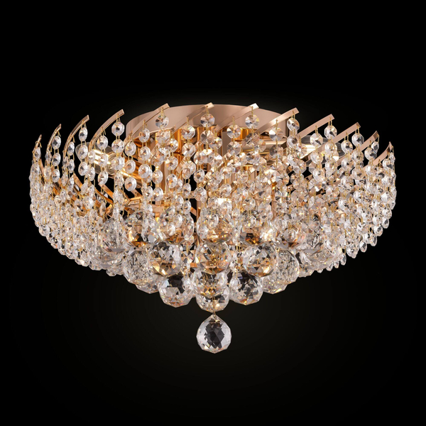 Sufitowa LAMPA glamour KAROLINA DIA120-06-G Maytoni kryształowa OPRAWA plafoniera okrągła pałacowa złota