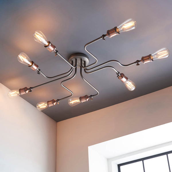 Wielopunktowa lampa sufitowa Hal 81610 retro miedziany cyna