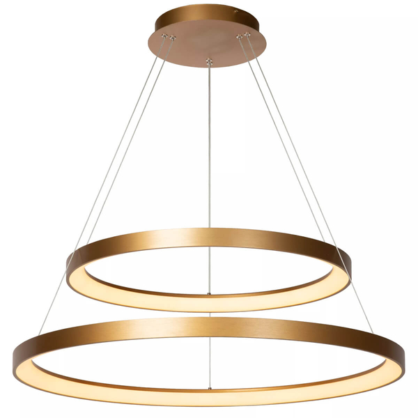 Sypialniana lampa wisząca Vidal LED 92W 2700K złote pierścienie